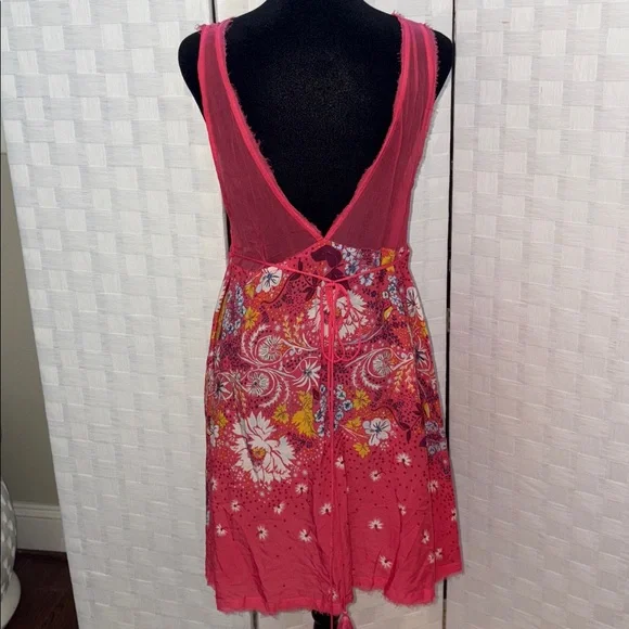 Like New- Free People Floral Sheer Mini Dress, size medium- final sale price - Picture 3 of 17